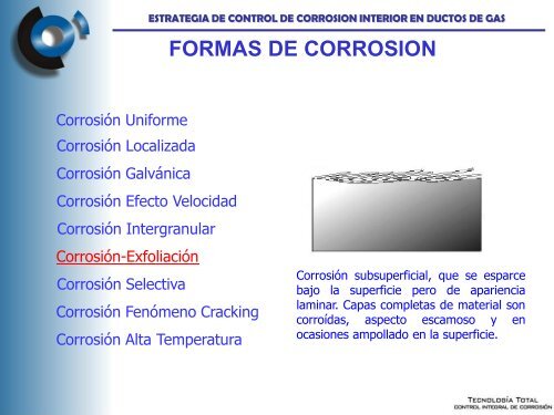 Corrosión - OSINERGMIN Gas Natural