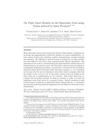 On Tight Upper Bounds on the Supremum Norm using Norms ...