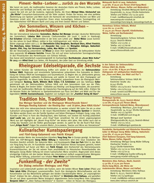 Flyer Glorreiche Tage 2012 - Weingut Barth