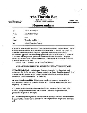 Florida Bar Rules relating to the Code of Judicial Conduct