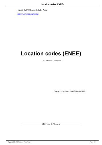 Location codes (ENEE) - UIC