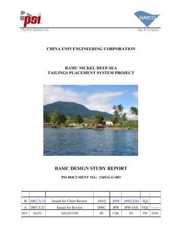 BASIC DESIGN STUDY REPORT - Papua New Guinea Mine Watch