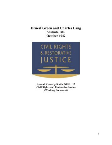 The Ernest Green and Charles Lang Case