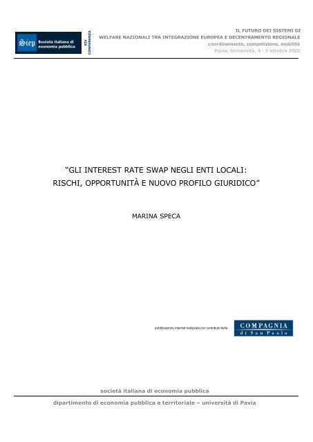 gli interest rate swap negli enti locali - Università degli Studi di Pavia