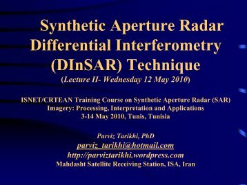 Synthetic Aperture Radar Differential Interferometry (DInSAR ...