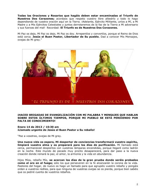 Profeta Enoc, Colombia. Mensajes Año 2013 - Apariciones de Jesús ...