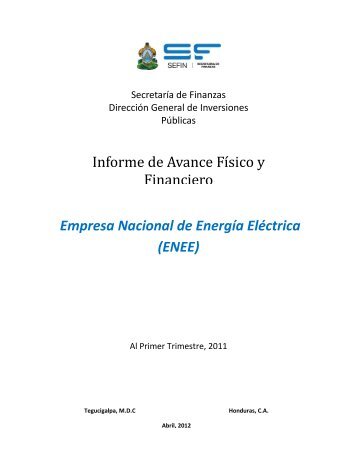 Empresa Nacional de Energía Eléctrica (ENEE) - Secretaría de ...