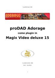 proDAD Adorage come plugin in Magix Video deluxe 15