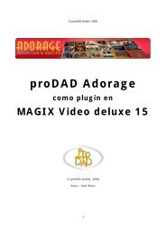 proDAD Adorage como plugin en MAGIX Video deluxe 15