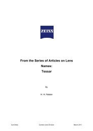 From the Series of Articles on Lens Names: Tessar - Carl Zeiss, Inc.