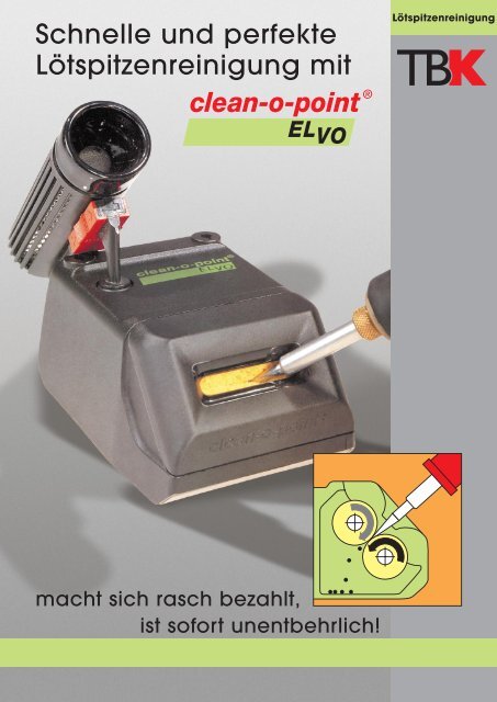 Schnelle und perfekte Lötspitzenreinigung mit clean-o-point ELVO