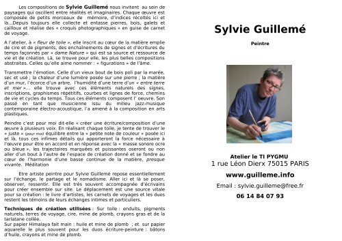 Parcours - Sylvie Guillemé Artiste Peintre