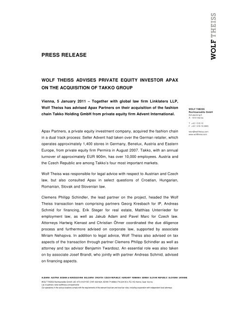 Download Press Release - Wolf Theiss