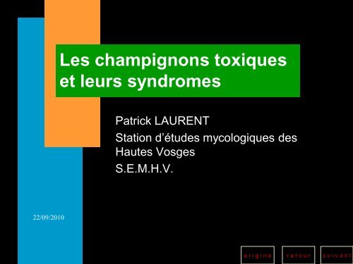 Les champignons toxiques - Société Mycologique des Hautes Vosges