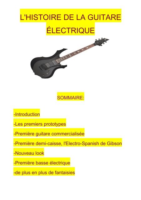 L'HISTOIRE DE LA GUITARE ÉLECTRIQUE