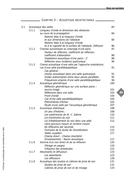 des techniques du son des techniques du son - Dunod