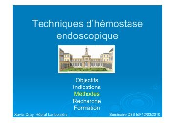 présentation hémostase endoscopique - Hepato Web
