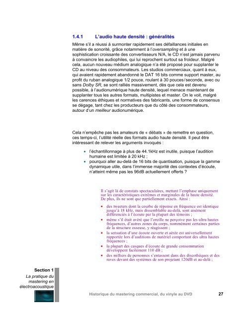 La pratique du mastering en électroacoustique - CEC