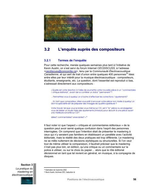 La pratique du mastering en électroacoustique - CEC