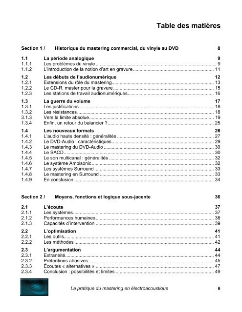 La pratique du mastering en électroacoustique - CEC