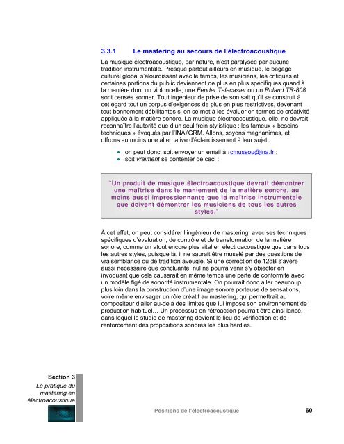 La pratique du mastering en électroacoustique - CEC