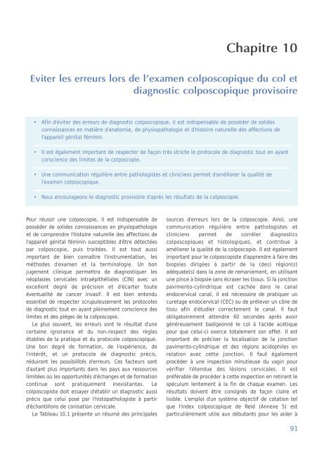 Colposcopie et Traitement des Néoplasies Cervicales Intraépithéliales