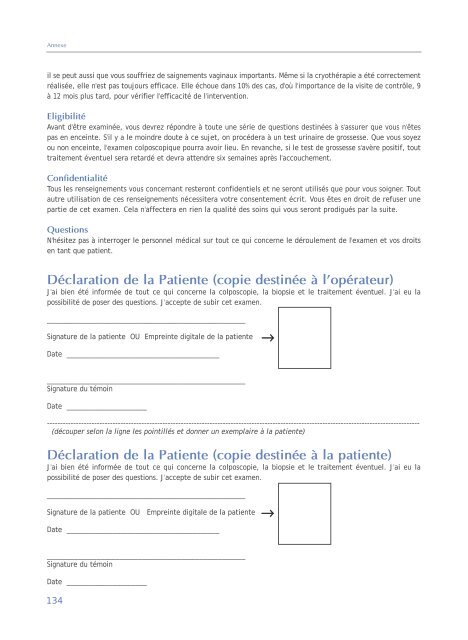 Colposcopie et Traitement des Néoplasies Cervicales Intraépithéliales