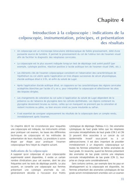 Colposcopie et Traitement des Néoplasies Cervicales Intraépithéliales