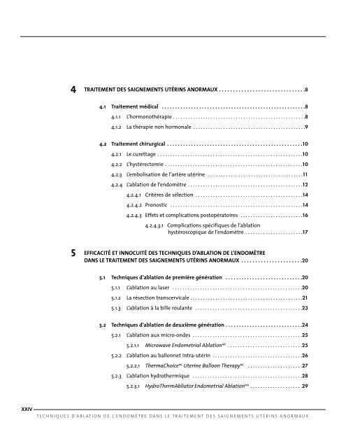 Techniques d'ablation de l'endomètre dans le traitement ... - INESSS