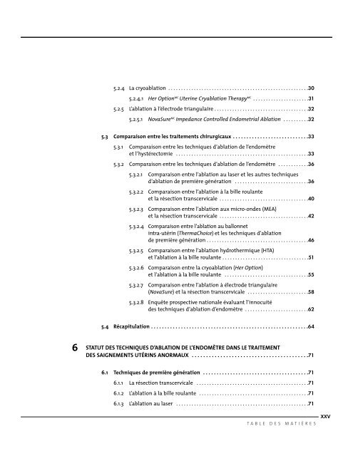 Techniques d'ablation de l'endomètre dans le traitement ... - INESSS