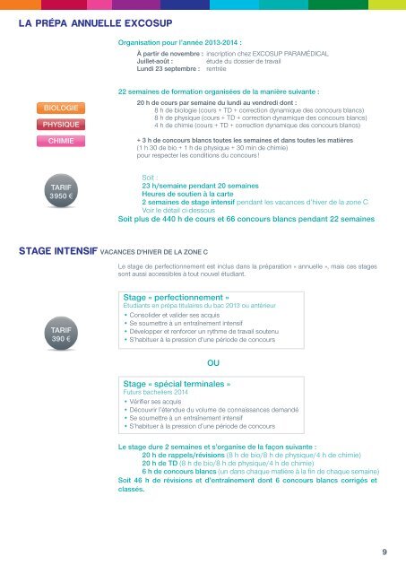 Les stages intensifs - Excosup
