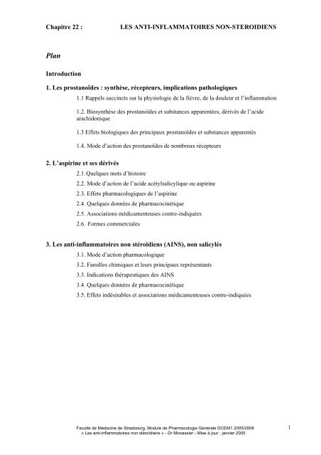Chapitre 22 Les Anti Inflammatoires Non Steroidiens