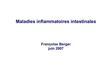 Maladies inflammatoires intestinales - AFIAP
