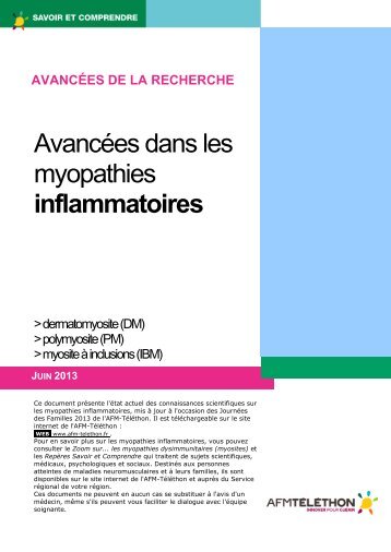 Avancées dans les myopathies inflammatoires - Téléthon