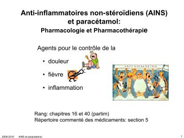 Anti-inflammatoires non-stéroïdiens (AINS) et paracétamol: