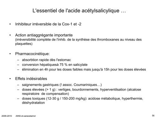 Anti-inflammatoires non-stéroïdiens (AINS) et paracétamol: