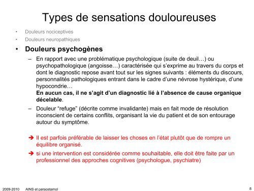 Anti-inflammatoires non-stéroïdiens (AINS) et paracétamol: