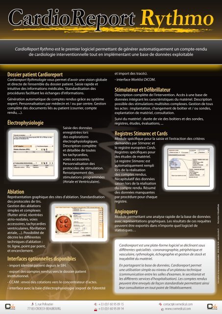 Registres Stimarec et Cards - CVX Medical