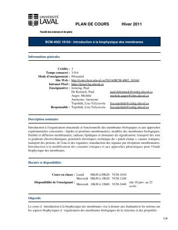 PLAN DE COURS : BCM-4002 - pixel.fsg.ulaval - Université Laval