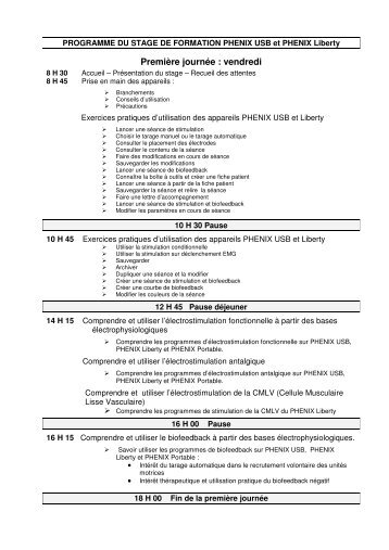 PROGRAMME FORMATION PHENIX USB et PHENIX Liberty