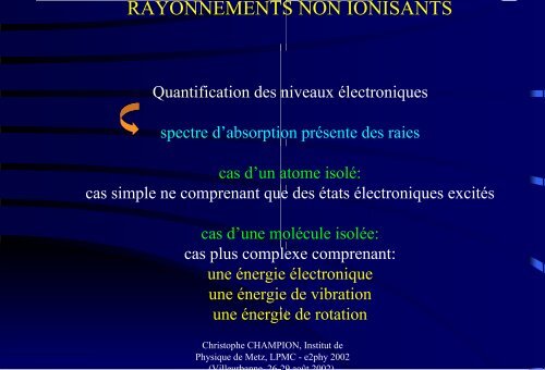 CLASSIFICATION DES RAYONNEMENTS - e2Phy