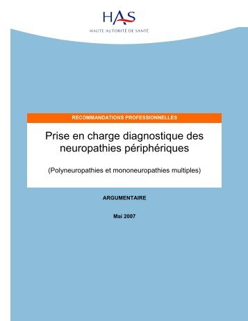 Diagnostic neuropathie _Argumentaire - Haute Autorité de Santé