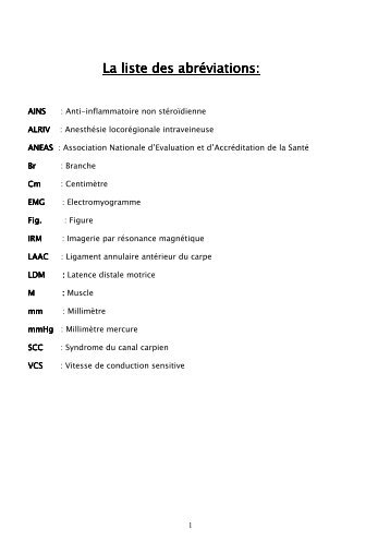 syndrome du canal carpien - Faculté de Médecine et de Pharmacie ...