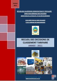 Recueil de décisions des classement tarifaire 2011. - Direction ...