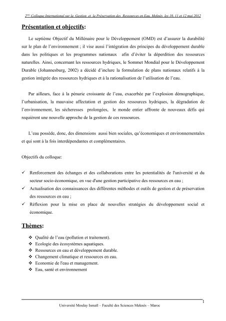 Presentation Et Objectifs