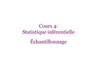 Cours 4: Statistique inférentielle Échantillonnage