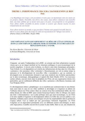 GOUVERNANCE SANS GOUVERNEMENT.pdf - Pole Institute