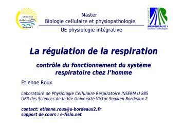 régulation de la ventilation - Roux, Etienne