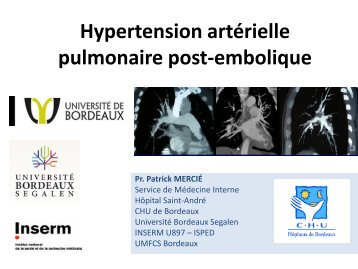 Hypertension artérielle pulmonaire post-embolique - UMFCS ...