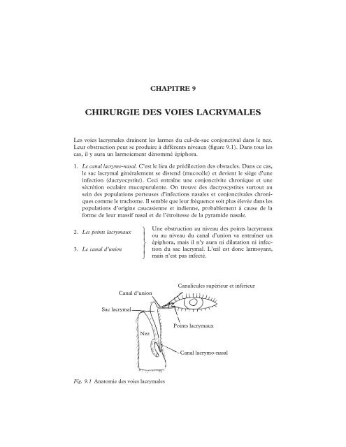 Chirurgie Des Voies Lacrymales